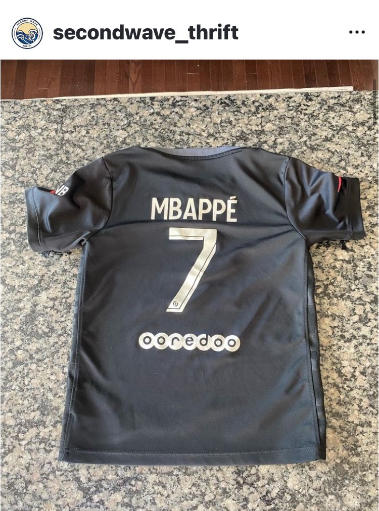 ⚽️ **Score a Deal!** ⚽️ Get this Youth Small Nike Kylian Mbappé Black Paris Saint-Germain 2021/22 Jersey! 🖤✨ Even though Mbappé's moved teams, this jersey remains a classic for any fan. Preloved &amp; $35 in our Poshmark Closet. #mbappe #psg