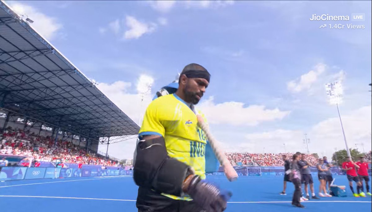 CMDharennavar's tweet photo. INDIA QUALIFIED INTO THE SEMI-FINAL OF THE HOCKEY IN PARIS OLYMPICS 🇮🇳

- Down to 10 players, India made a memorable comeback &amp; won in Penalties, 
- #Hockey #ParisOlympics2024 #IndiaAtParis24 https://t.co/5k5LLxpOql