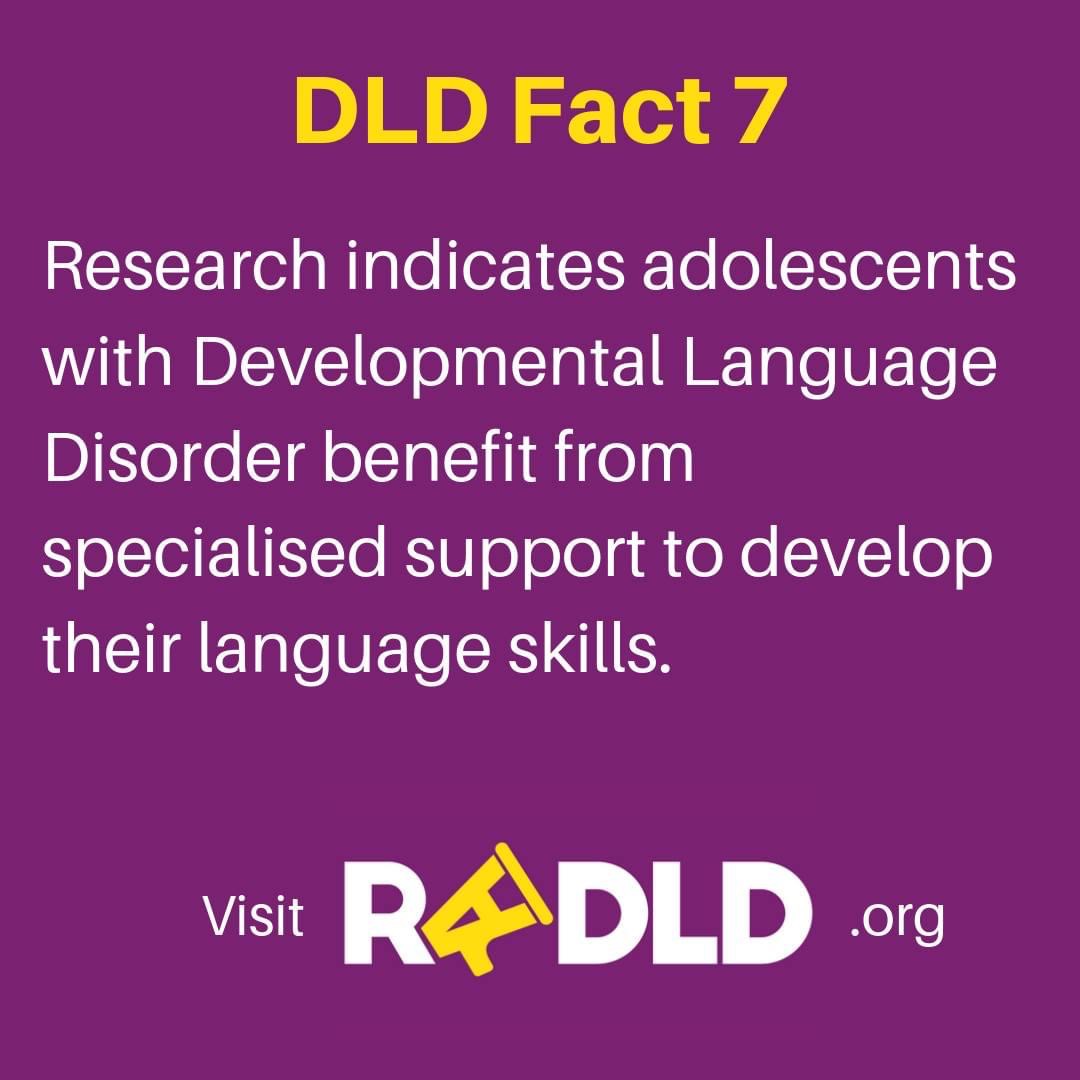RADLDcampaign (@radldcam) on Twitter photo Adolescents with DLD sometimes do not get the speech therapy support they need. Let's not forget them. We need to speak up for them too
<a href="/RADLDcam/">RADLDcampaign</a> #DLDday #devlangdis Adolescents with DLD sometimes do not get the speech therapy support they need. Let's not forget them. We need to speak up for them too
<a href="/RADLDcam/">RADLDcampaign</a> #DLDday #devlangdis