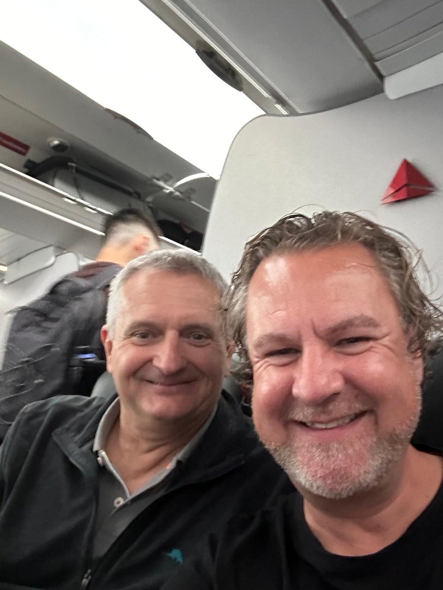 vert_MF's tweet image. Mark and Andy&apos;s first day in Kansas City for #SHAREkc2024. Kansas City is famous for BBQ so they just had to go to a BBQ smokehouse, Q39! @ich408i