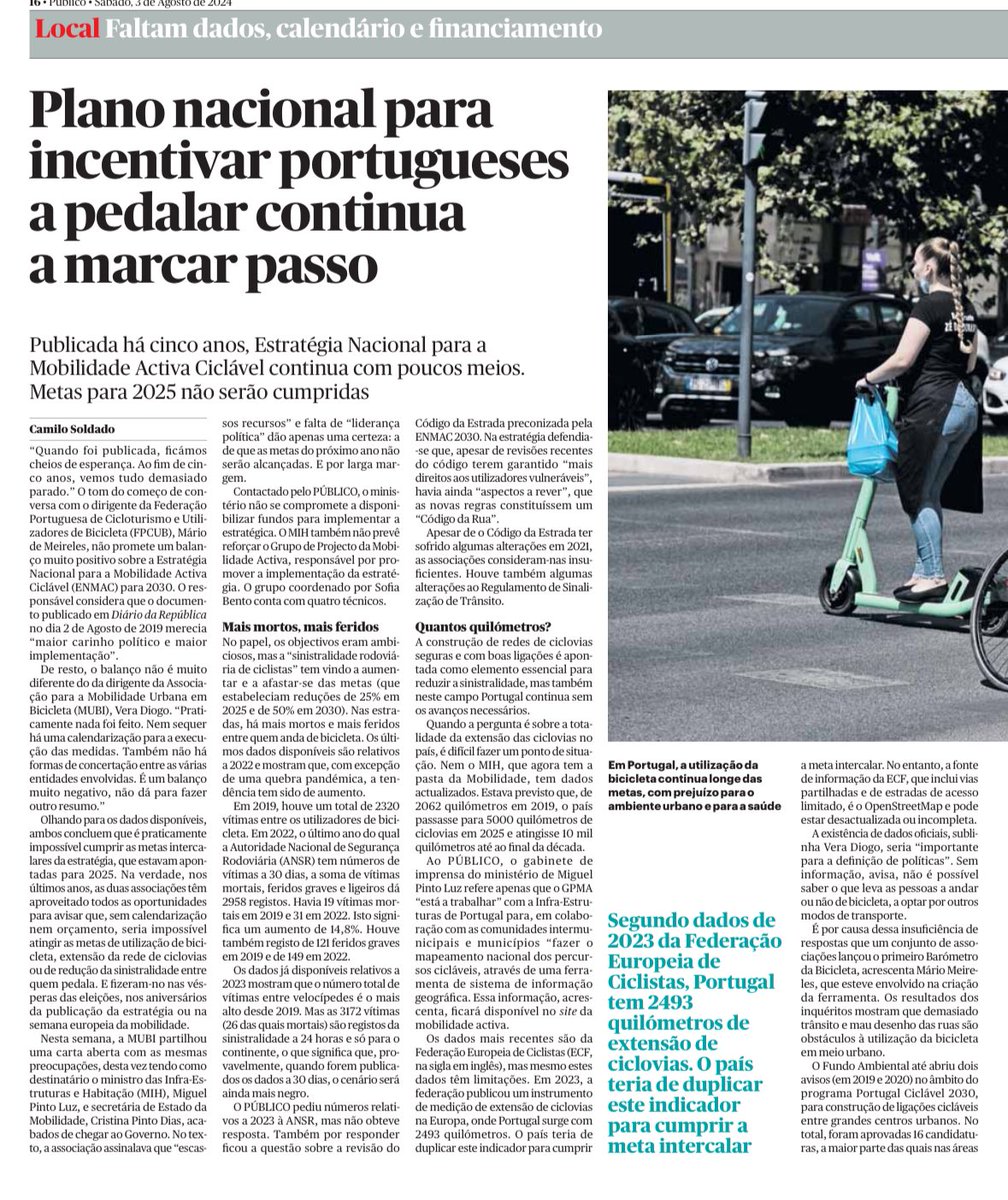 fpcub's tweet photo. O nosso Vice-Presidente, @MDiasMeireles falou ao @Publico sobre os 5 anos da Estratégia Nacional para a Mobilidade Ativa, do @govpt .
Para ler.
#fpcub #enmac #enma #anmp #gov #ciclovias #mobilidade #morecycling #ecf https://t.co/9uyntwM2SS
