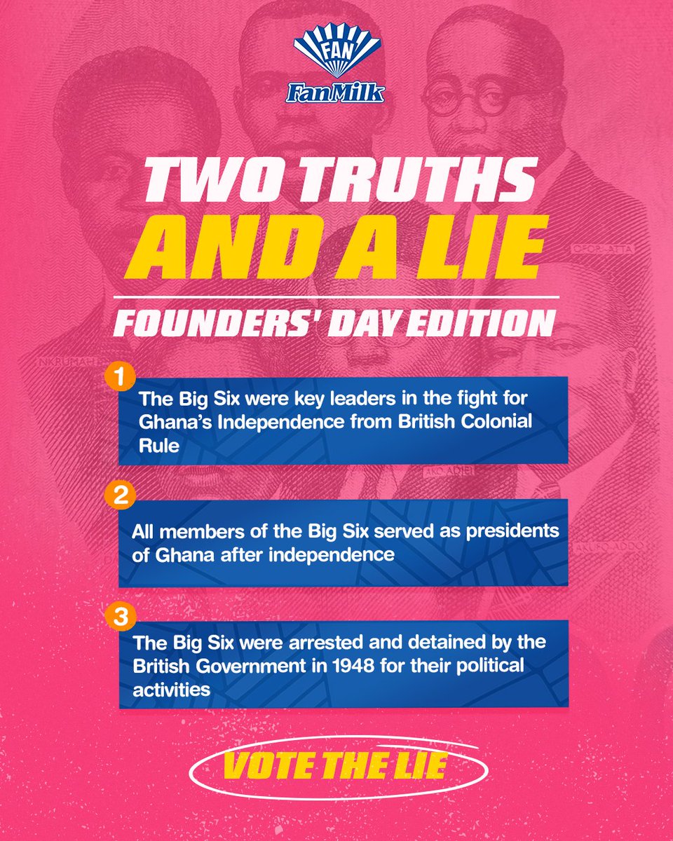 Two Truths and a Lie: Founders' Day edition! v

Vote to let us know!

#SoCool #SoGood #FanYogo