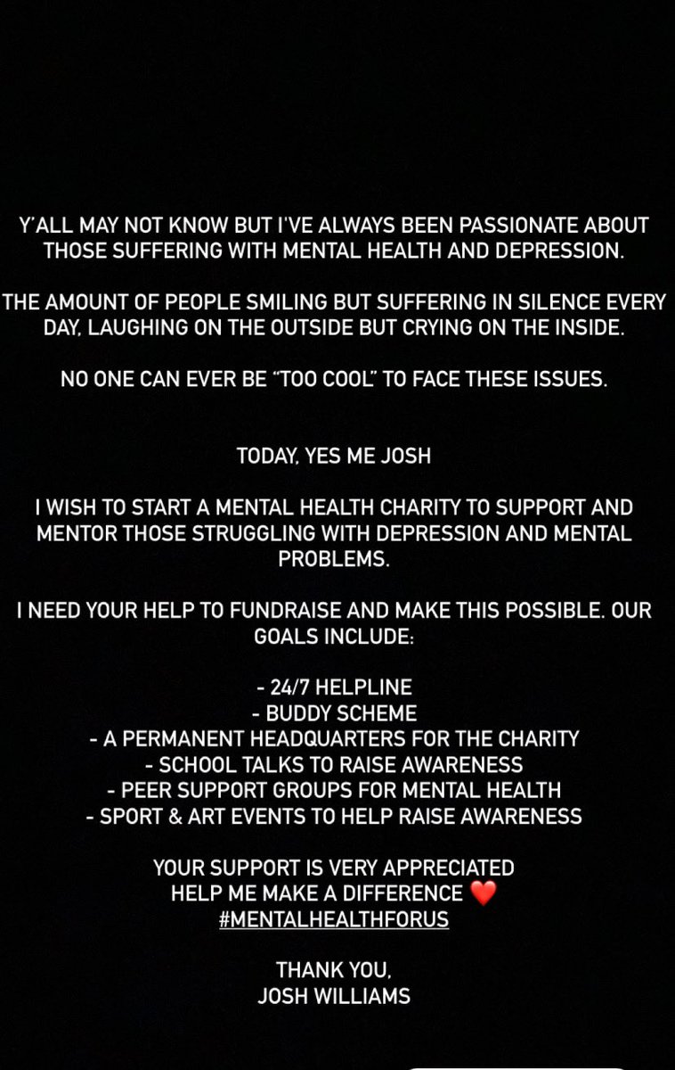 All my football peers, friends, family, supporters. Whoever you are. This stuff matters. 

Been a long time coming, help me to help others. 

JW11 ❤️
#MentalHealthAwareness 

gofund.me/a1cd0eef