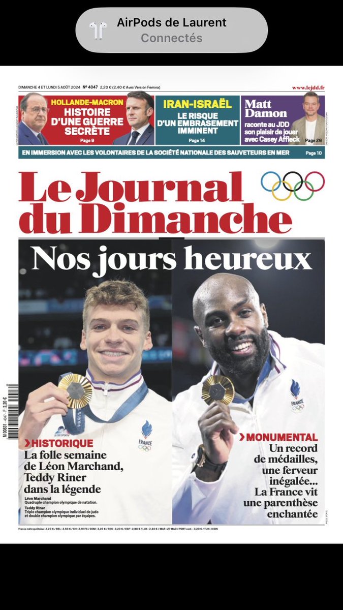 Geraud_nimo's tweet photo. Hey les fondus de sport ! Vous reprendrez bien un peu d adrénaline pure ? Tout ce que vous avez aimé depuis le début de ces JO est dans le @leJDD ce matin ! Régalade 🔥🥋🐟🚴🏻‍♀️ bon dimanche olympique ! @leJDD @jfperes @Paris2024 #JOaddict #youpi #parentheseenchantée https://t.co/2GKuzrnBQV