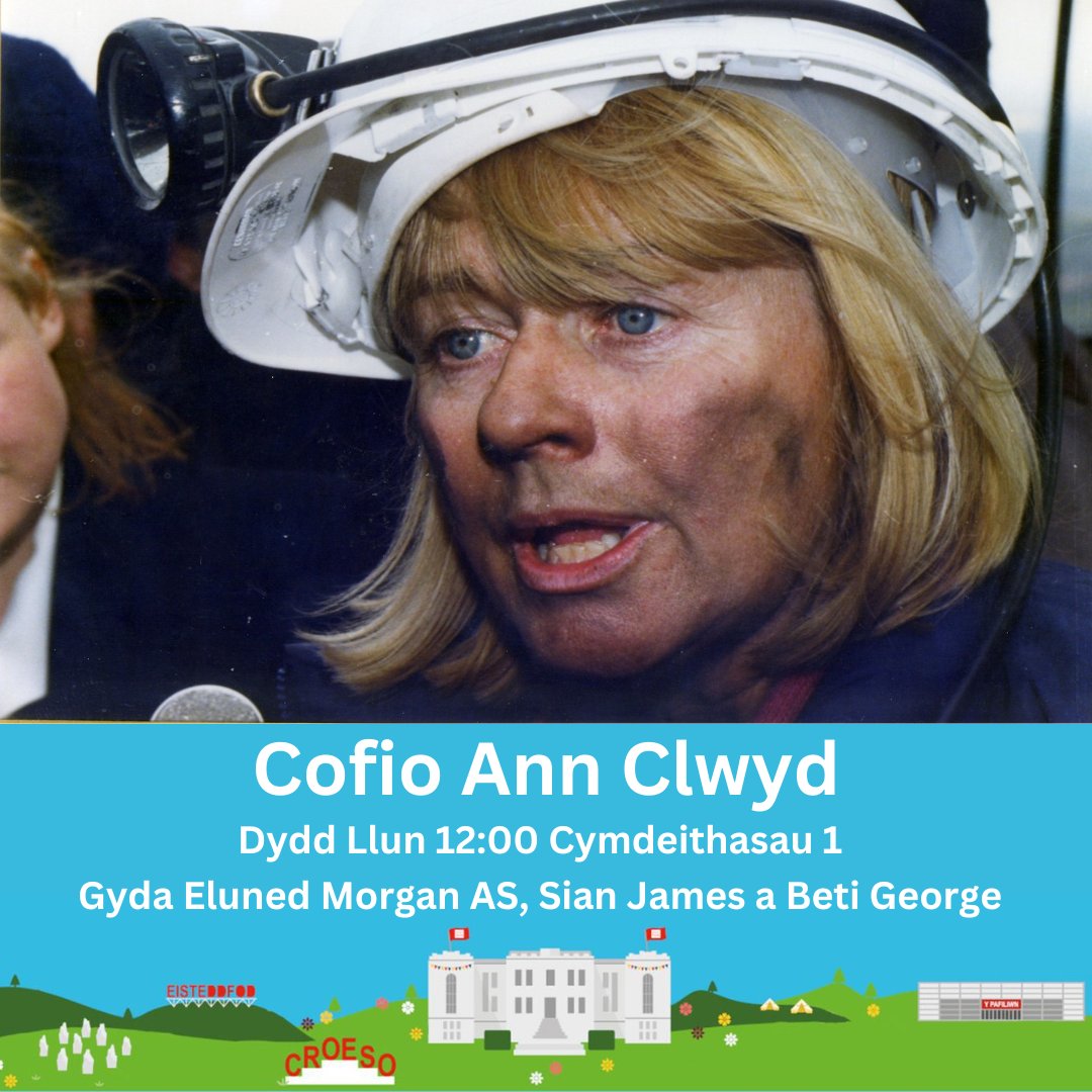 Dewch yn gynnar i fachu sedd

Bydd Eluned Morgan AS, Sian James a Beti George yn dathlu bywyd a gyrfa Ann Clwyd.  

Dydd Llun 12:00, Cymdeithasau 1.