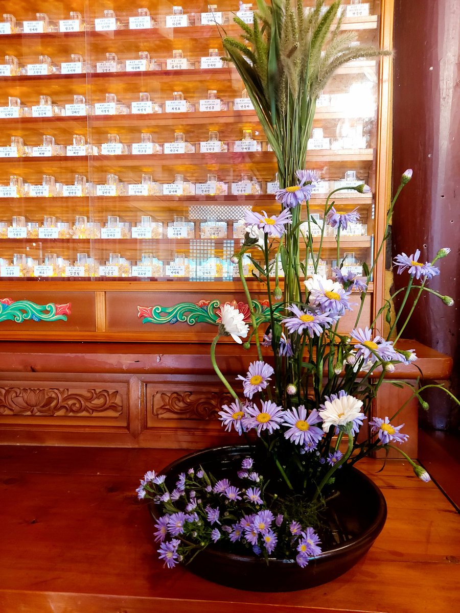 우리절 초하루 꽃꽂이
날이 너무 더워 간소하게
내일이면 정리하러 다시 절에 올라가야할듯
요즘 날씨라 너무더워 하루면 ㅠ