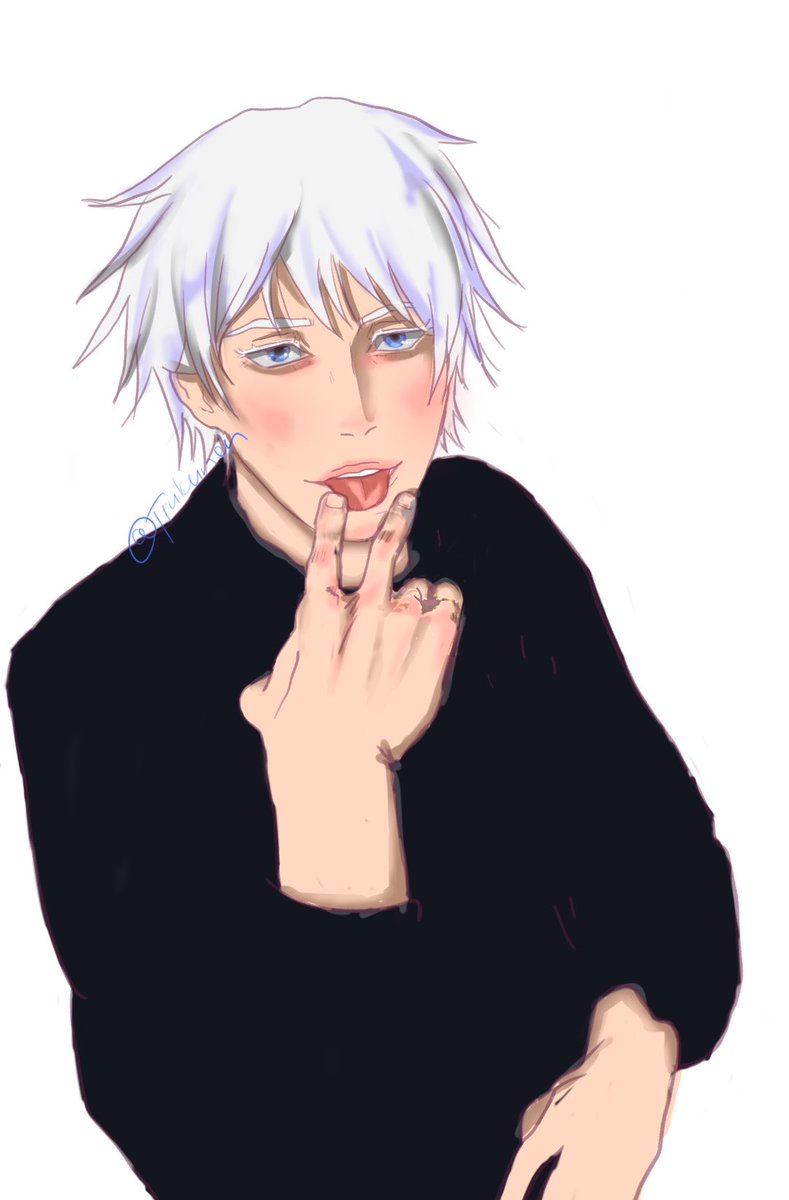 ninjanem's tweet photo. Opened procreate after long ass time and found this thirsty gojo https://t.co/OSu9mxGT4c