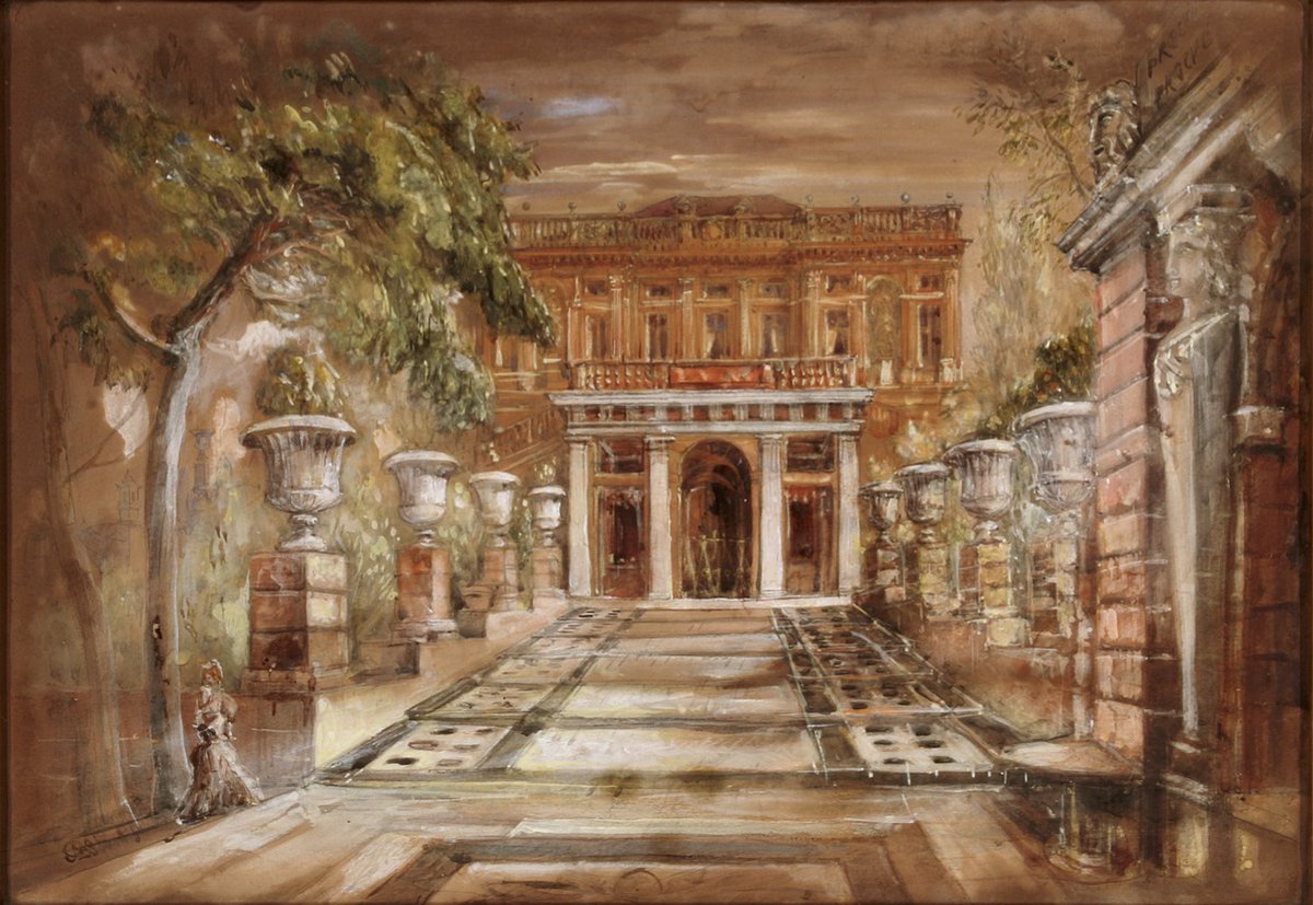 lucindahawksley's tweet photo. Today on #Explora1 I'll be talking about Charles #Dickens's year in #Italy. This #watercolour is of the Palazzo Peschiere, in Albaro, Genoa, where the Dickens family lived in 1844-1845. The research for this talk comes from my latest #book "Dickens and #Travel". https://t.co/jvYBZLBR4s