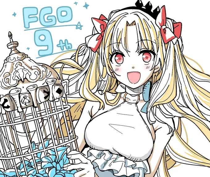 FGO9周年おめでとうございまーす!!スペース・エレシュキガルこと水着エレちゃん実装めでたい!!#FGO9周年メッセージ #FGO9周年#FGO 