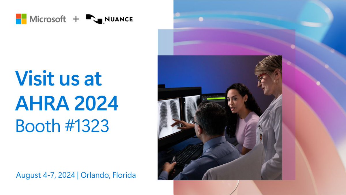 Visit us at booth #1323 at #AHRA2024 to explore how our workflow-integrated AI and secure cloud technology enable radiology teams to do more with less. 

Discover how to optimize workflow, unlock value from your data, and boost accuracy and quality. 

#Radiology #MicrosoftAI