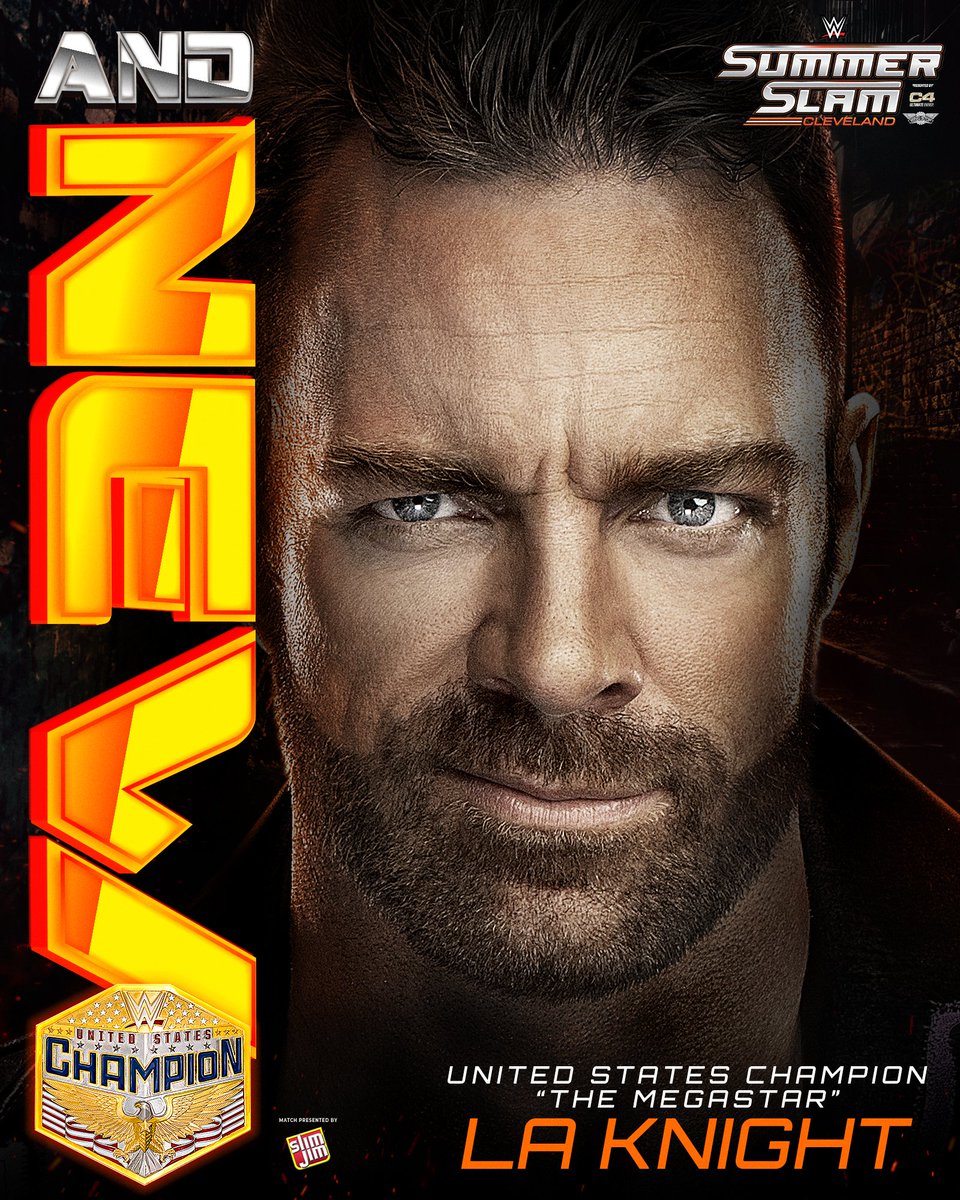 RaylanBunn's tweet photo. The @WWE United States Champion @RealLAKnight
#2024SlummerSlam
#BiggestPartyOfTheSummer
#TeamLAKnight
#TeamMegastar
#TeamYeah https://t.co/0CgEDu6bOJ