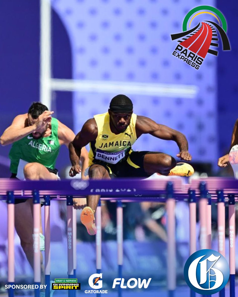 JamaicaGleaner's tweet photo. Orlando Bennett from Jamaica secured second place in a time of 13.35 seconds to book his spot in the semi-finals of the men's 110M hurdles at the 2024 Paris Olympic Games. Bennett finished behind Louis François Mendy from Senegal in heat 2 of the event.

📸: Gladstone Taylor https://t.co/cYOdw23GV6