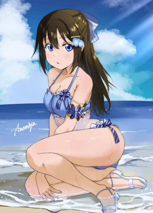 連日暑いので今年もお台場ビーチガール描きました #虹ヶ咲 