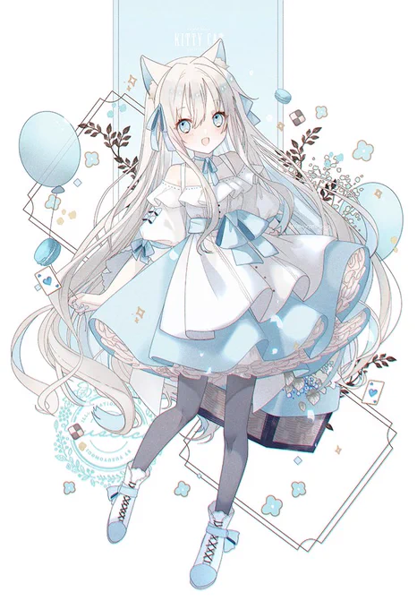 エプロンドレス的なふわふわの衣装を着せるのが好きな絵描きです #私はこういう絵師です見た絵師全員参加 