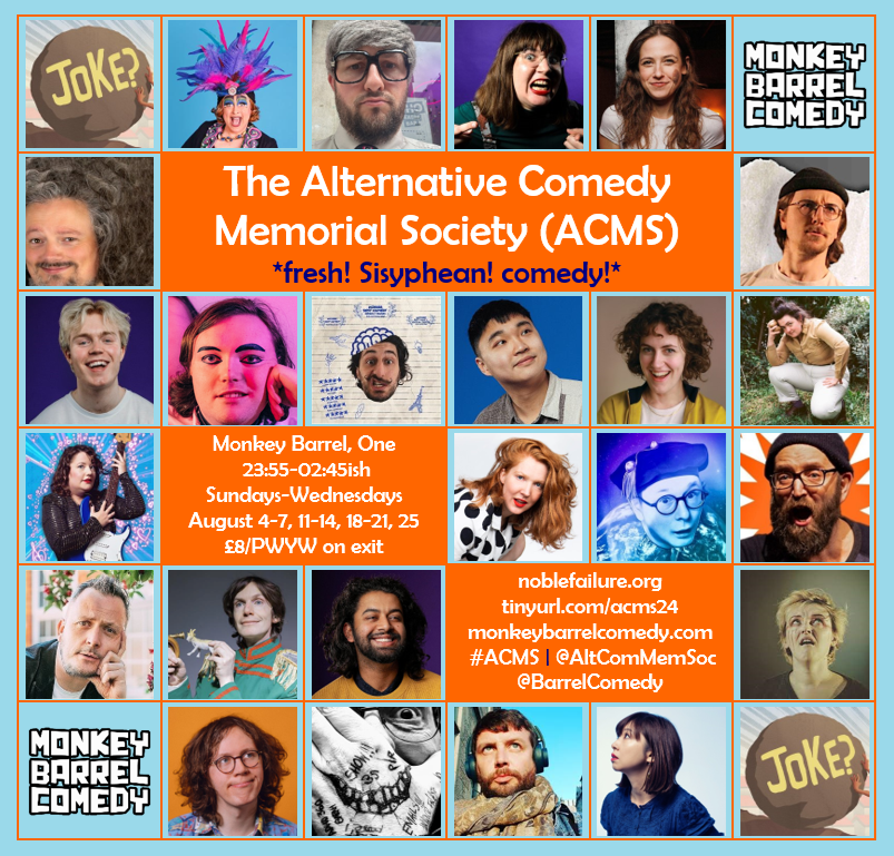 AltComMemSoc's tweet photo. #ACMS
🏰 @BarrelComedy One
📆 TONIGHT, from 23:55
🎟️ £8 advance from https://t.co/KmEeAia72H or PWYW on exit
😻 hosted by @turlygod & @AdaCampe, with e.g. @chloebadcliffe,
@kathyaqm, @katiepritchards, @lstone345, @comedysavage, @samnicoresti, @seymourmace AND MORE! https://t.co/FcMs6Wbha7