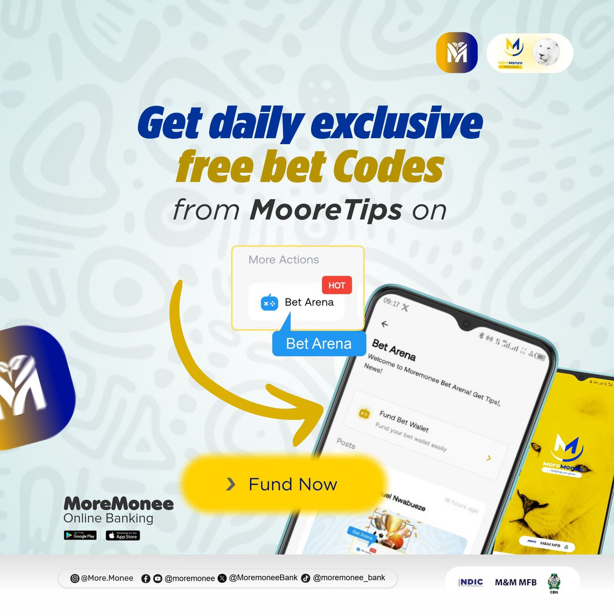 officialmoore7's tweet photo. We also Won my Best 3 FT X on MoreMonee Bank BetArena . Congratulations MoreMonee account holders . Don’t miss today’s best 3 

Open an account here👇👇👇

AppStore : https://t.co/nttgLjh2KN

Play store : https://t.co/liHmTLvsfy

Special Referral code . MooreTips https://t.co/lohD9hh2A4