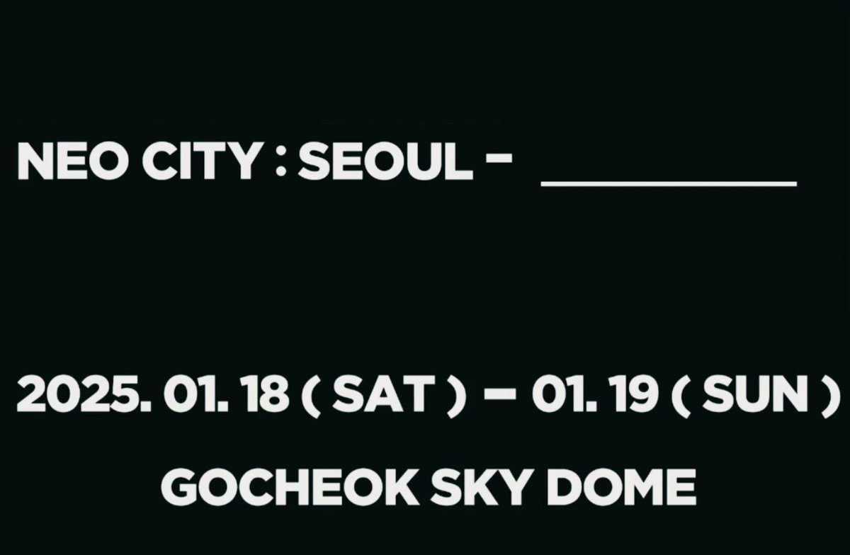 nct127home's tweet photo. NEO CITY : Seoul - _____

2025.01.18 - 01.19
Gocheok Sky Dome https://t.co/JMhLnWKdAY