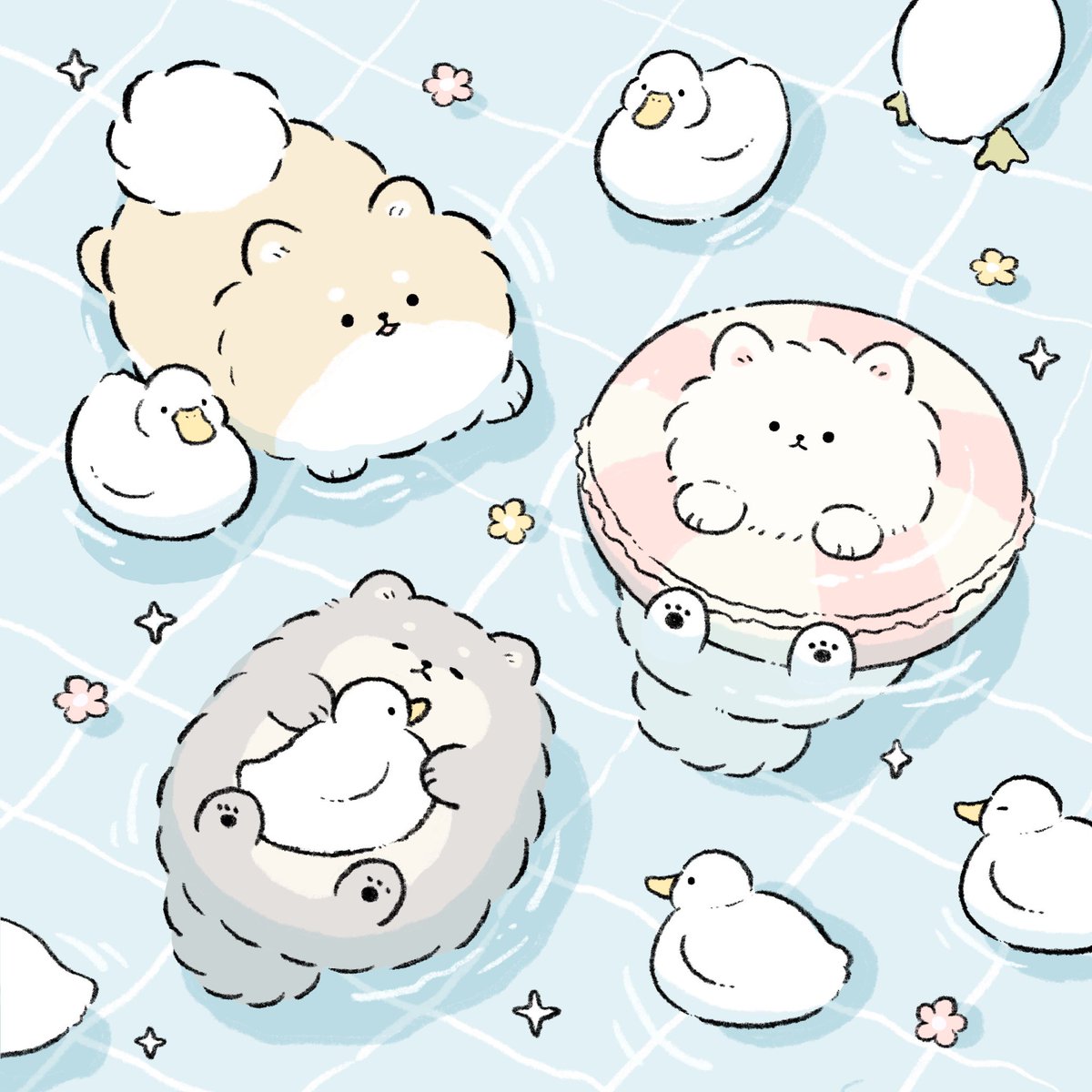 coto_mofu's tweet photo. プールでぷかぷか🌼 https://t.co/2xzQ5JVMIA
