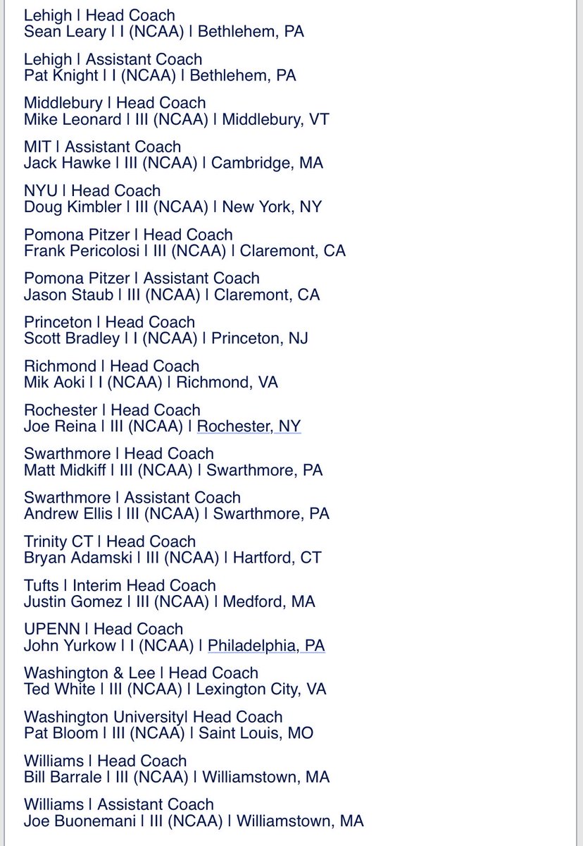 Winter Park, FL Head Coach Academic Camp Oct 5-6. ⁦<a href="/PennBaseball/">Penn Baseball</a>⁩ ⁦<a href="/NESCAC/">NESCAC</a>⁩ ⁦<a href="/PatriotLeague/">Patriot League</a>⁩ ⁦<a href="/IvyLeague/">Ivy League</a>⁩ ⁦<a href="/ptwsports/">Play to Win (PTW)</a>⁩ ⁦<a href="/DaveSerrano11/">Dave Serrano</a>⁩ ⁦<a href="/RollinsBaseball/">Rollins Baseball</a>⁩