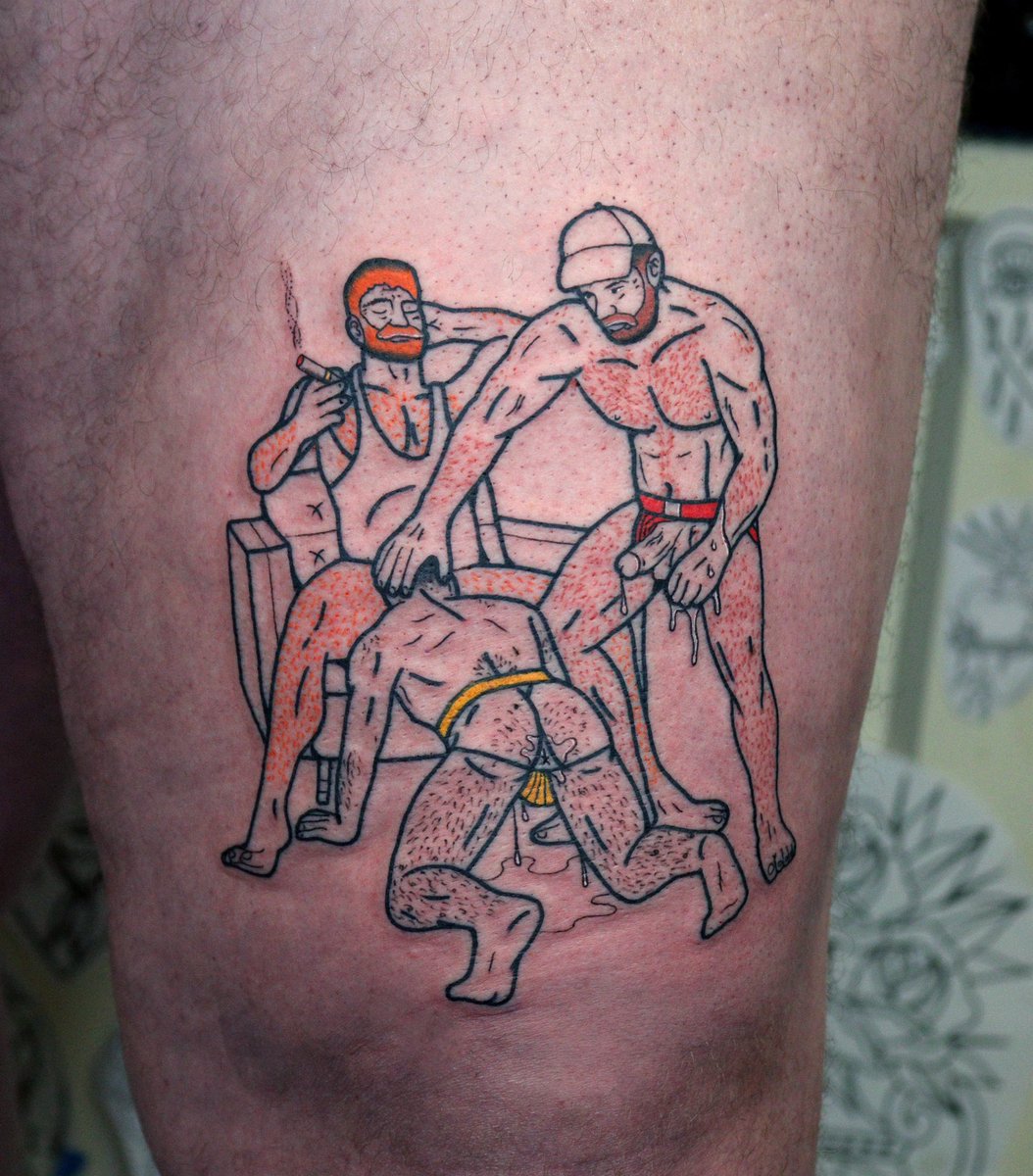 Daddies having fun… thanks Glen!! . Contact me for bookings!  #tattoo #tattoos #tattooed #tattooing #qttr #queertattooer #oldworkers #oldschool #oldschooltattoo #tradworkers #traditionaltattoo #gerfertattoo #dublin #daddy #ginger #gaybear #gaymuscle #hairymen #gayporn