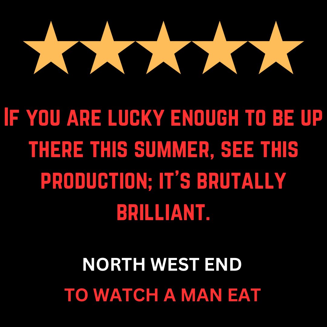 TO WATCH A MAN EAT #edfringe 
Read our 5⭐️ review from <a href="/NorthWestEnd/">North West End UK 🦋</a> and take their advice, with back to back sell out shows it helps to book NOW and support new theatre❤️🫡
