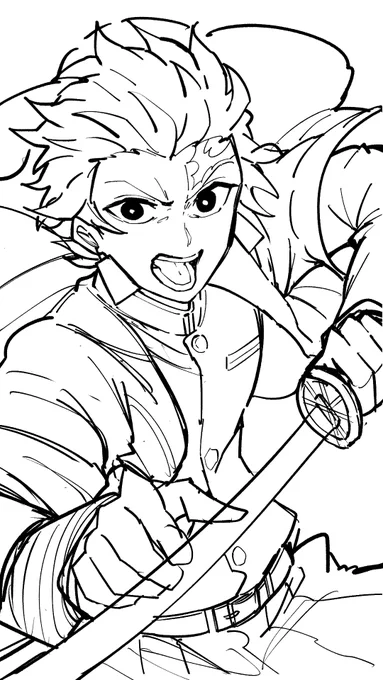 次の動画の炭治郎ラフ✍️
少年系の絵描いてるときが一番楽しいかも 