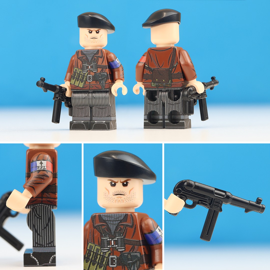 Here is a closer look at our new French Resistance minifigure which is now available on our website. It features 360° printed arms and comes with a Brickarms mp40 V3 and LEGO beret. 
-
unitedbricks.com/french-resista…
-
#lego #ww2 #unitedbricks #french