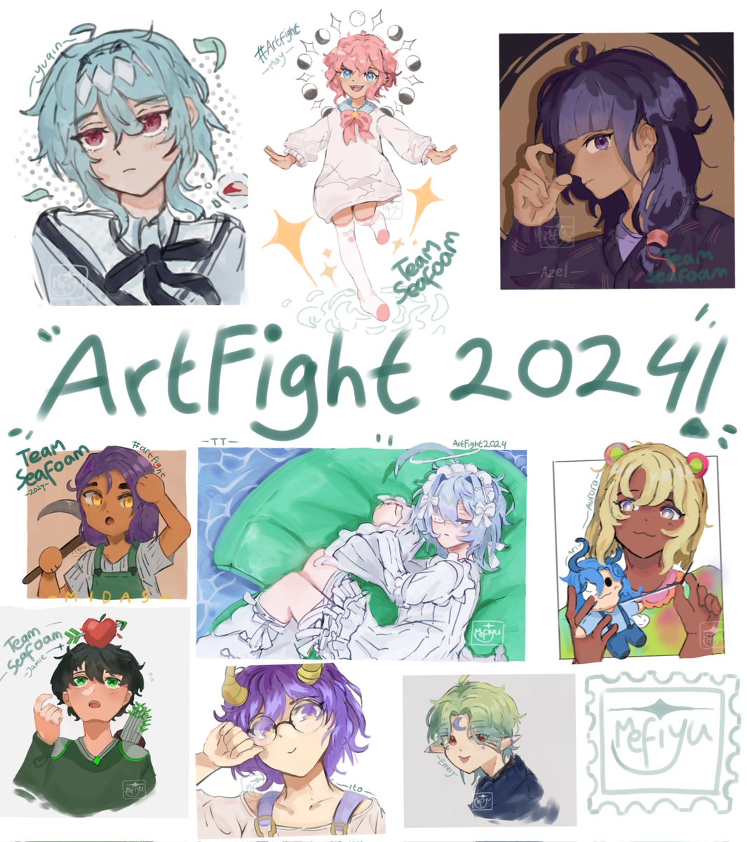 Mefiyu_png's tweet photo. All attacks this year!! I think i did alright! 
#artfight2024 #イラスト
#絵描きさんと繋がりたい https://t.co/sKWz1ihgjK
