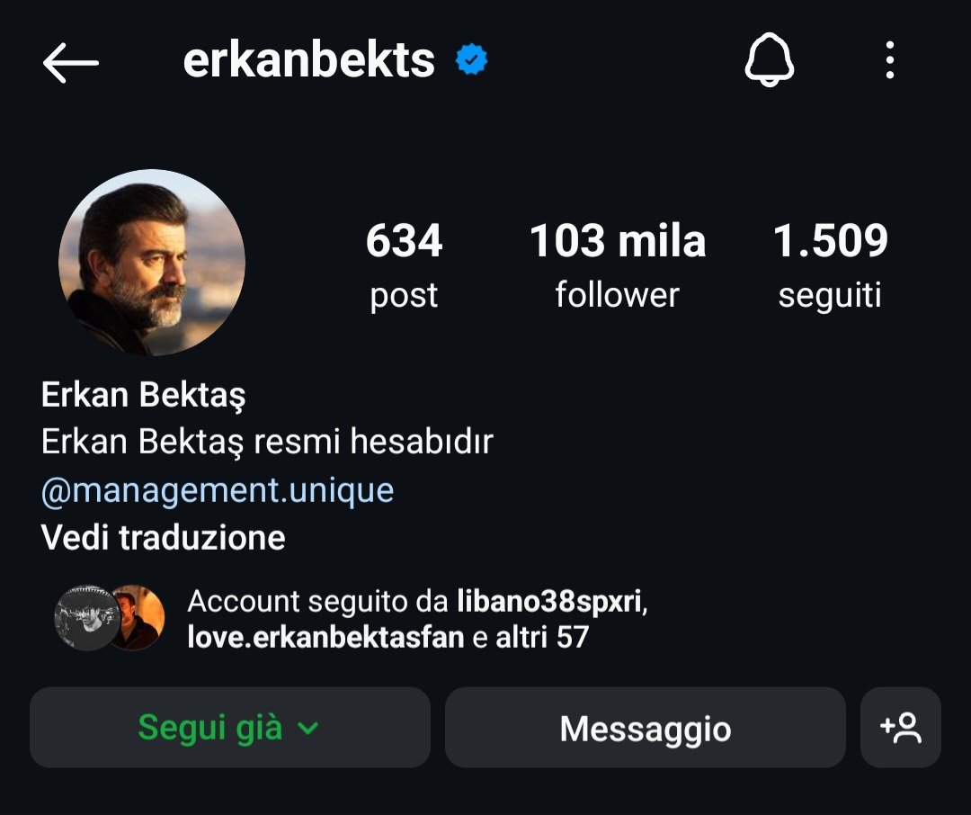 amanteserietv's tweet image. 103 mila follower per il Re⚜️❤️‍🔥🖤✨️
#ErkanBektaş #goodactor