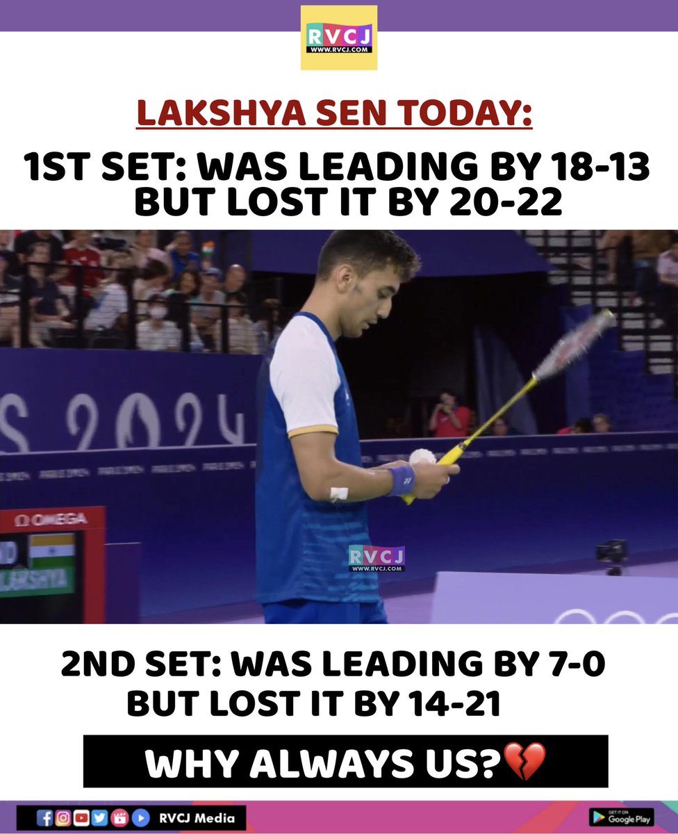 RVCJ_FB's tweet photo. Lakshya Sen Today: https://t.co/KqFLGWvFMa