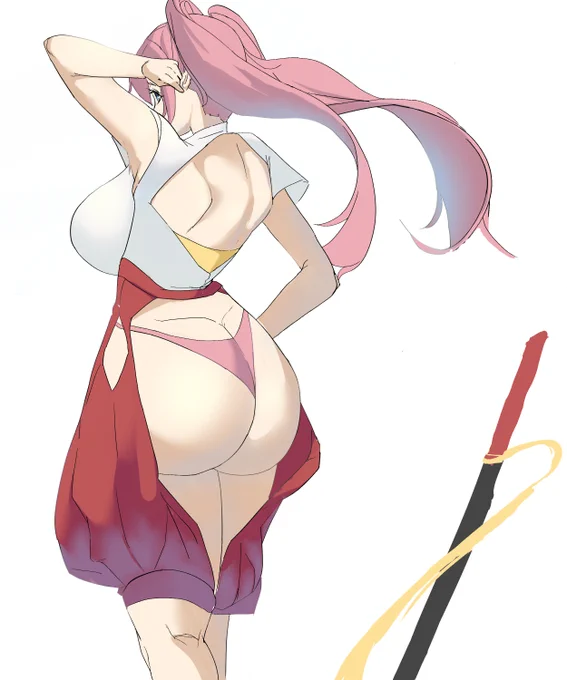 セクシー巫女侍 #イラスト