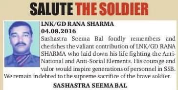priority_n's tweet photo. Rememberaing and paying Homage to

LANCE NAIK/GD RANA SHARMA
#16BN of @SSB_INDIA 

on his Balidan Diwas today.
He made the Supreme sacrifice #OnThisDay Aug 4, 2016 while defending us and serving the Nation.
#KnowYourHeroes https://t.co/i7CFLYPjOP