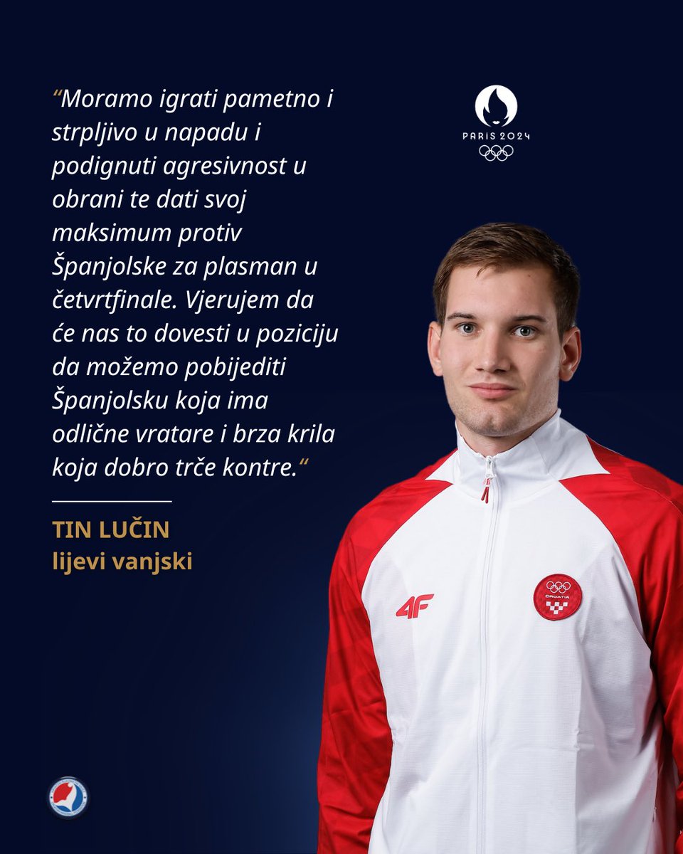 HRS_CHF's tweet photo. 🇭🇷 𝐌𝐚𝐭𝐜𝐡 𝐧𝐨. 𝟓 𝐳𝐚 č𝐞𝐭𝐯𝐫𝐭𝐟𝐢𝐧𝐚𝐥𝐞 #𝐏𝐚𝐫𝐢𝐬𝟐𝟎𝟐𝟒
🆚 Španjolska

⏰ 4. 8. | 21:00h
📍 South Paris Arena 6
📺 HRT 2

#crohandball #ESPCRO https://t.co/3wOK7LTZSy