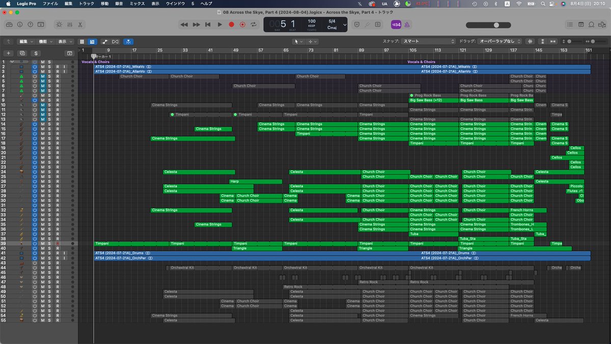 alainmackay's tweet photo. 昨日今日でオケ曲のオケ編曲完了
次はProToolsにMIDI移植して本番用音源に置き換える作業
#ACBK #AcrossTheSkye https://t.co/8TPlcKHLL7