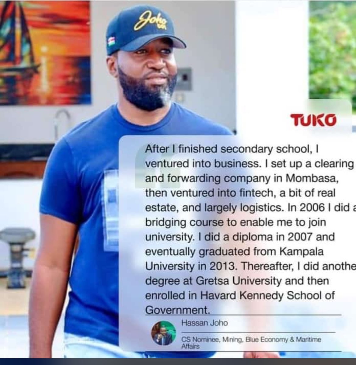 joblinomari's tweet photo. Today marks the start of another illustrious &amp; ambitious journey of hope to our only @HassanAliJoho . You have shown our Youth that Form four grades should never be death sentence of one’s dreams. So long you are determined you can achieve the unbelievable. https://t.co/UfiMC5Hy1o