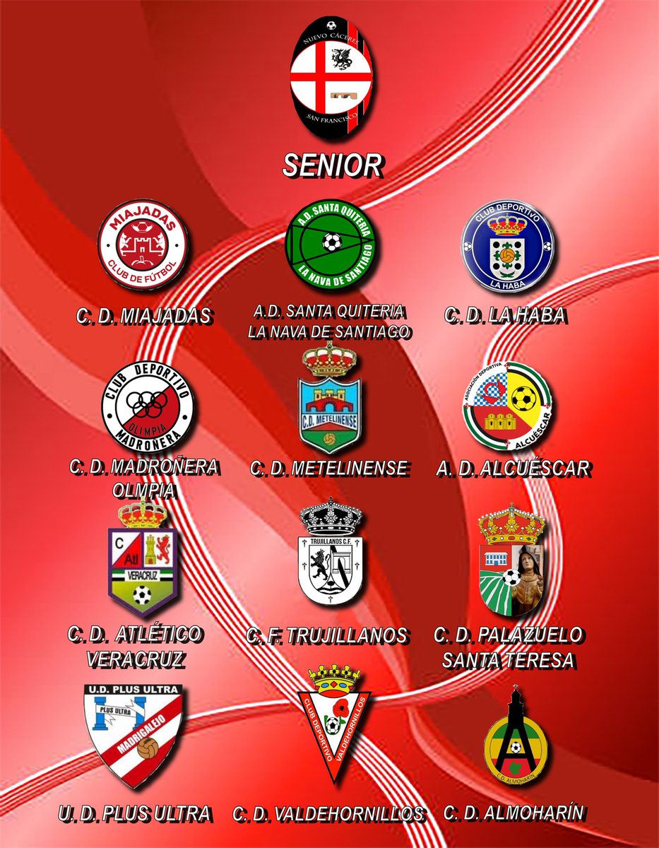 CdNuevocc's tweet photo. El Senior ya conoce a sus rivales para una nueva temporada en la Segunda División Extremeña, donde este año ha quedado encuadrado en el Grupo 4. Vamos chicooos!!! ⚽️⚪️🔴⚽️ https://t.co/2Ido61YFPp