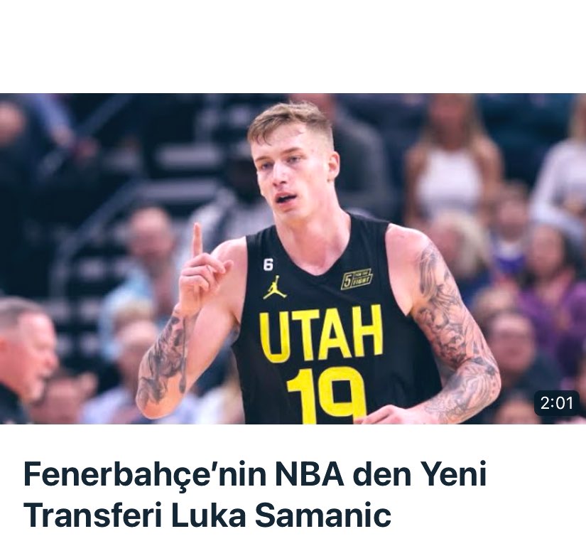 Fenerbahçe Beko’nun NBA takımı Utah Jazz’dan transfer edildiği söylenen Luka Samanic in kariyer maçı yotube kanalımızda 

                         👇👇👇

youtu.be/5HkaehiXNGg?si…

#fenerbahçe #fenerbahçebeko #lukasamanic