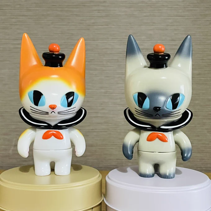 竹千代とマレの彩色サンプル来ました!イベント順に販売して行きます。その前にロンくんの通販しなくちゃ! 並べると可愛いと思う! #黒ねこ意匠 #mylittleTeo