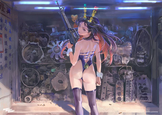 [Bunny Bunny BANG!]Engine Factory 這張在年初就已經定稿,遲遲到現在才抽空完成。 This piece was finalized at the beginning of the year, but it wasn't completed until now due to a busy schedule.