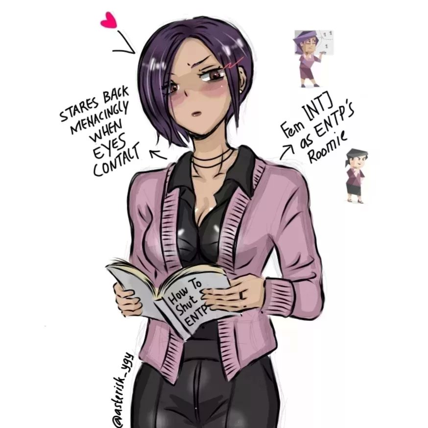 asterisk_ygy's tweet photo. "Shut up. Don't talk to me."-INTJ
(Meanwhile ENTP keep talking to INTJ and INTJ secretly enjoys it) ✨
Slide 2 n 3 has different book 👀
 
#entpxintj #intjxentp #mbti #mbtifanart  #mbtimemes #16Personalities #intj #entp #oc #fanart #mbtiship #femaleintj #femaleentp #asterisk_ygy https://t.co/UifF5rBSK1