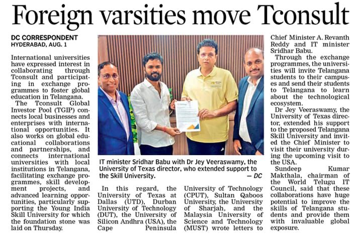 SundeepMakthala's tweet image. Tconsult®️ facilitated significant connection 🎉

”We&apos;ve successfully linked top global universities with the Young India Skill University, enabling incredible exchange programs and immersion opportunities for TG students”

🙏 A BIG shoutout to @Min_SridharBabu