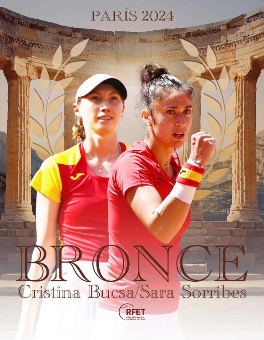 Sensacionales Sara Sorribes y Cristina Bucsa. bronce en tenis dobles ganando con solvencia a la pareja checa. Un gustazo verlas jugar este partido que tiene además premio de podio olímpico. Bravas!!! #Paris2024