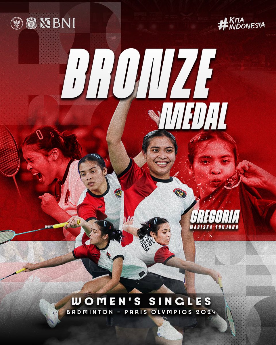 Gregoria Mariska Raih Medali Perunggu✨🫶🏼🇮🇩

Gregoria Mariska Tunjung dipastikan meraih medali perunggu Olimpiade Paris 2024 setelah calon lawannya dalam perebutan tempat ketiga, Carolina Marin, mengalami cedera saat menghadapi He Bing Jiao (China) di semifinal. 

Hasil ini