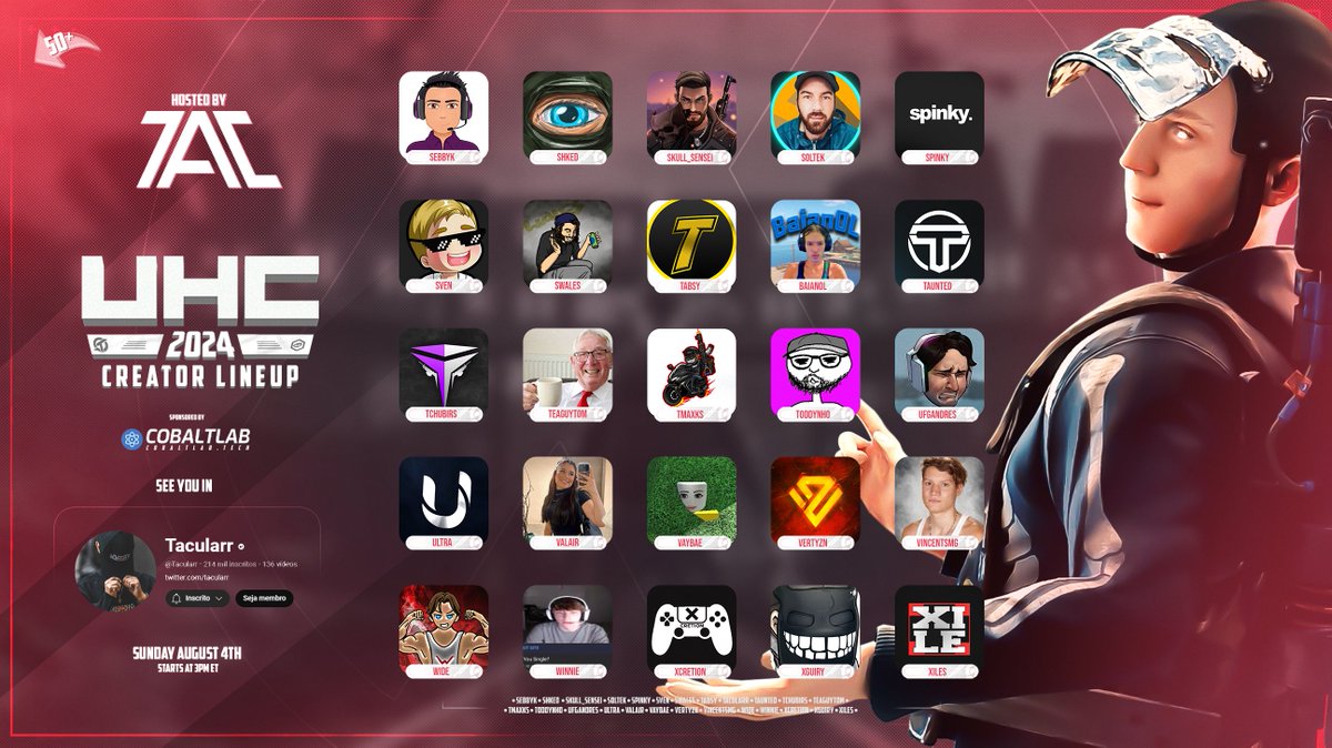 TODAY 75 of your favorite <a href="/playrust/">Rust</a> content creators will battle it out in our UHC event for $1,000 ⚔️

Here are the last 25 creator participants 🔥 (Check out our previous posts for all the participants!)

SEE YOU TODAY AT 3PM EST!