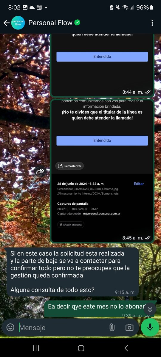 nice2meet__U's tweet photo. @PersonalAr El dia 28/06 solicite la baja por su pagina y el 4/07 me confirmaron nuevamente la baja a través de su WA. Resulta q hoy me debitaron $43.000 pesos por un servicio que no disfrute y el cual pedí la baja en tiempo y forma. Q difícil todo con ustedes @ENACOMArgentina @BAconsumidor https://t.co/A22G0PU3VL
