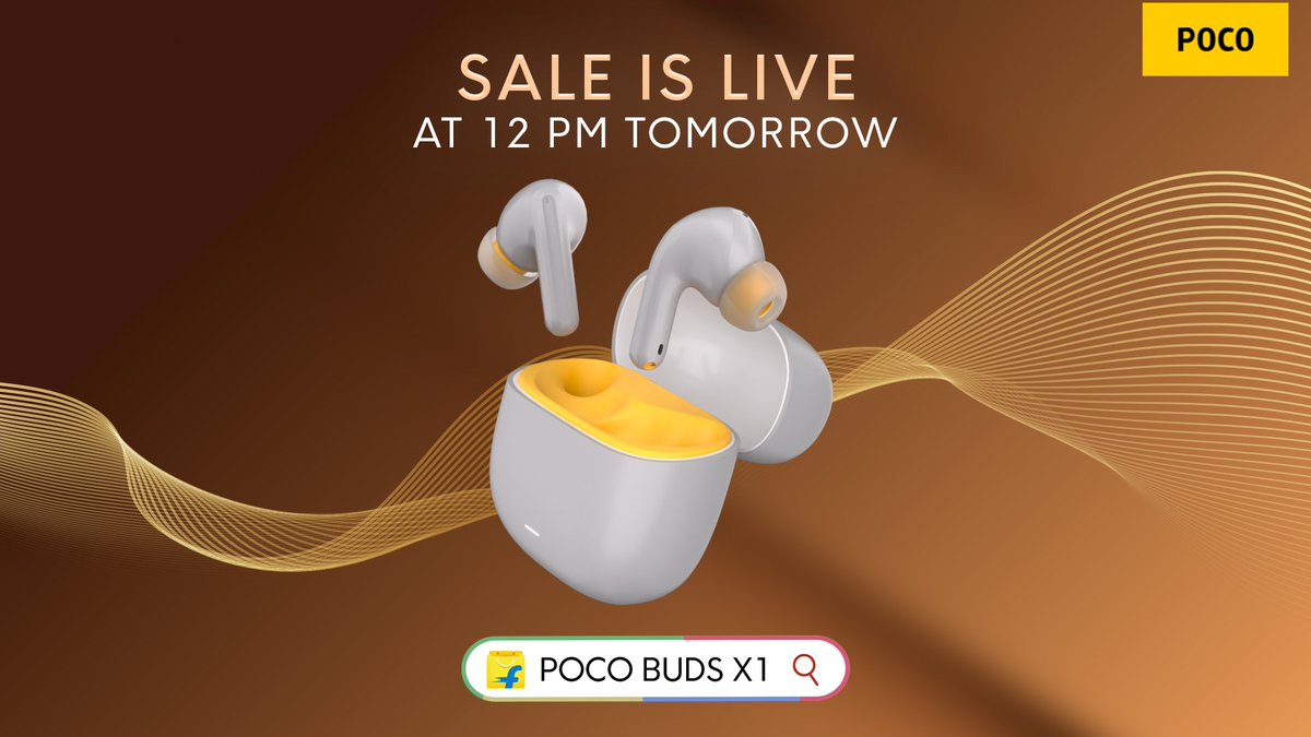 tsaikumar1989's tweet photo. The #POCOBudsX1 first sale is tomorrow at 12PM IST on #Flipkart
@IndiaPOCO
@Himanshu_POCO
@Pathtoremember
@digvj
#POCOIndia #POCO #MadeOfMad #Flipkart #EscapeIntoAudio https://t.co/cwGRoeOzSI