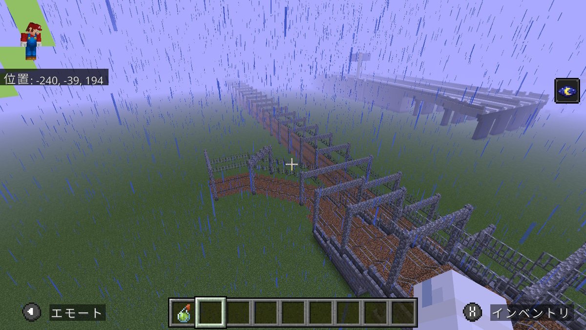 rio_game_switch's tweet photo. 高速道路まだ途中だけど🤔線路のびてる
#Minecraft #マイクラ #マインクラフト https://t.co/LxMo7UwoCu