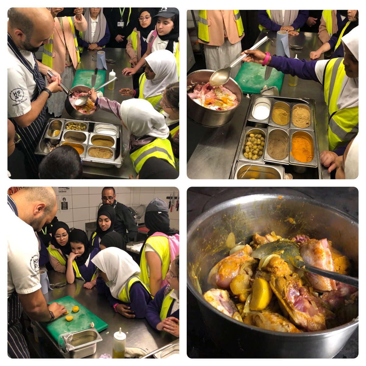olive_hackney's tweet photo. Our pupils took part in a special visit to a local Moroccan restaurant where Chef Hamza demonstrated how to cook a delicious traditional chicken tagine. Pupils were given the opportunity to speak in Arabic and enjoyed the delicious Moroccan cuisine.  #Arabic @QFIntl #WeAreStar https://t.co/FbeRddnmMd