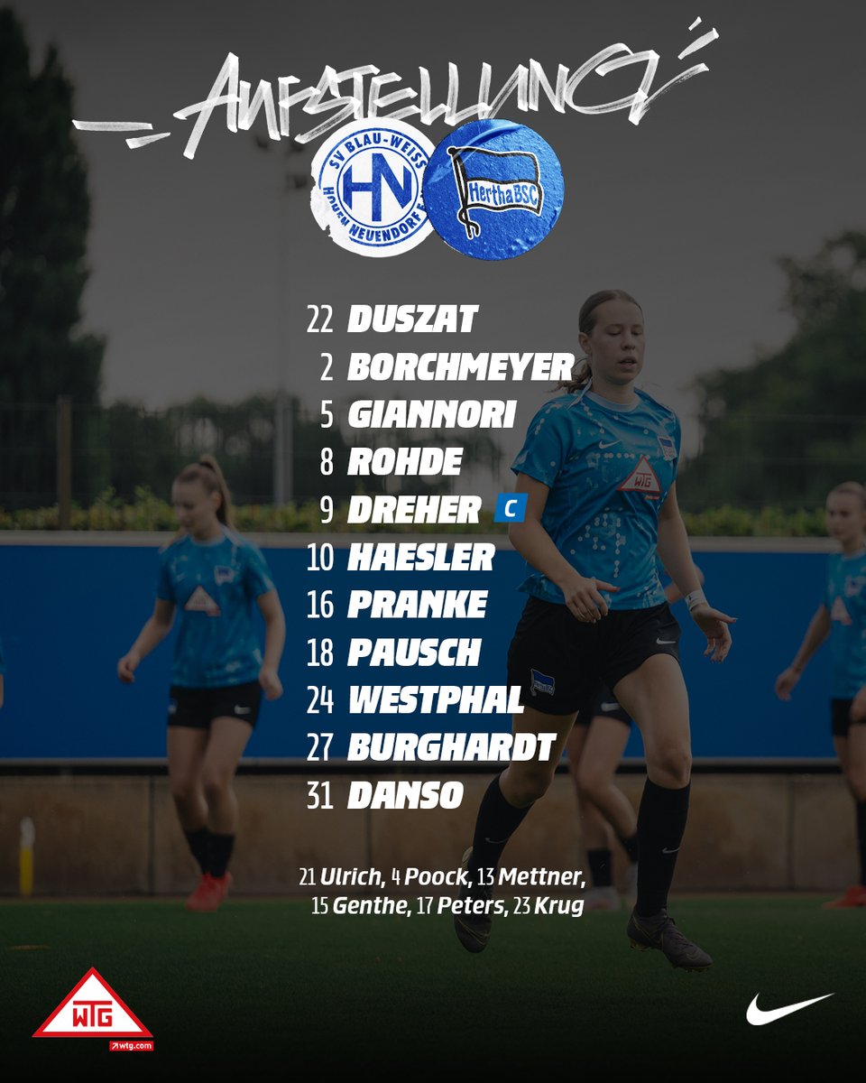 HerthaBSCFrauen's tweet photo. Unsere Aufstellung für #SVBBSC.
#BSCFrauen #HaHoHe https://t.co/hX7n1AippK