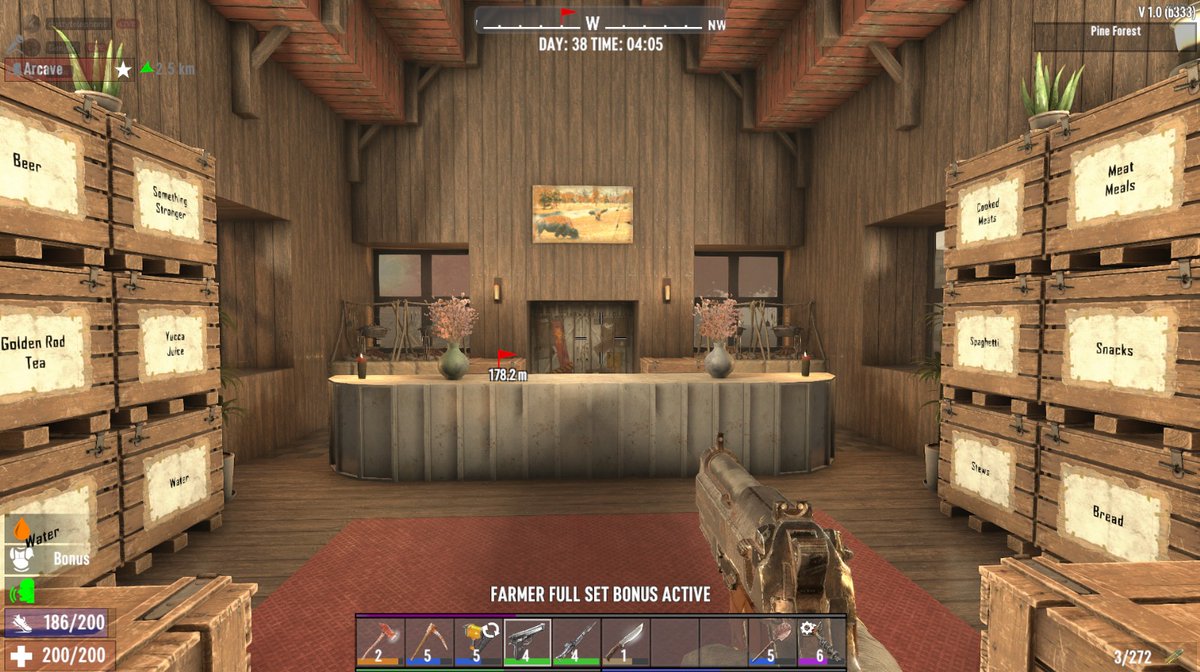 When you're a cosy gamer but you have to fight in the zombie apocalypse. <a href="/7DaysToDieGame/">7 Days to Die</a> #zombies #cosygamer